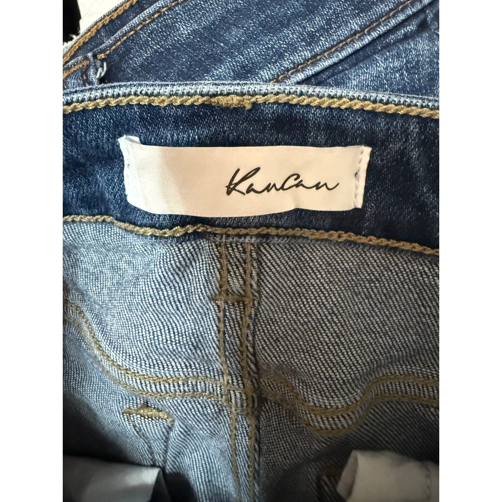 KanCan High Rise Denim Shorts Raw Hem Stretch Summer Festival Casual M - Picture 5 of 7